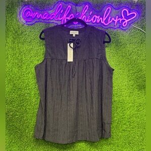 GILLI NWT Black Front Slit Sleeveless Top 1XL